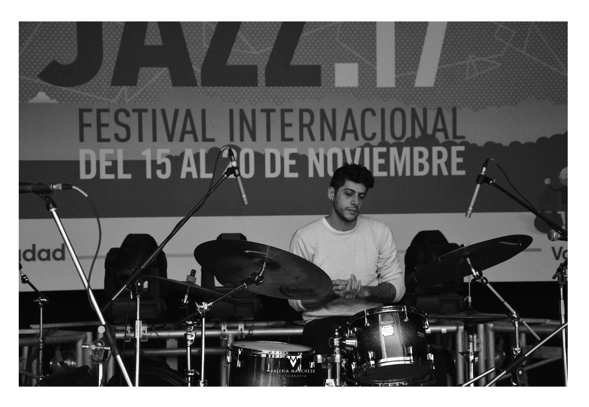 Matias Menarguez performing at an international jazz festival